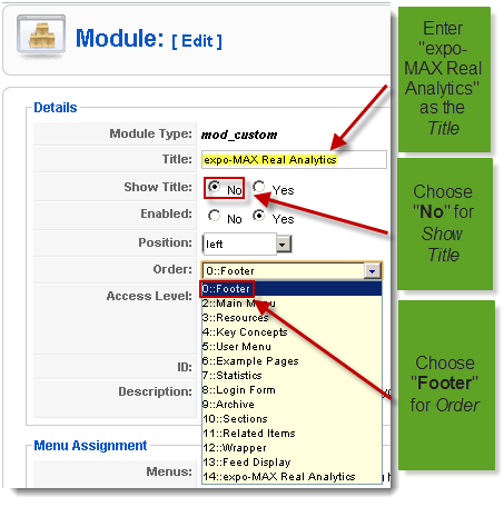 Add Module to Footer